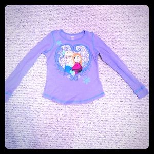 Disney long sleeve Anna & Elsa tee purple size M